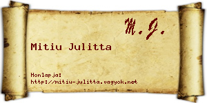 Mitiu Julitta névjegykártya